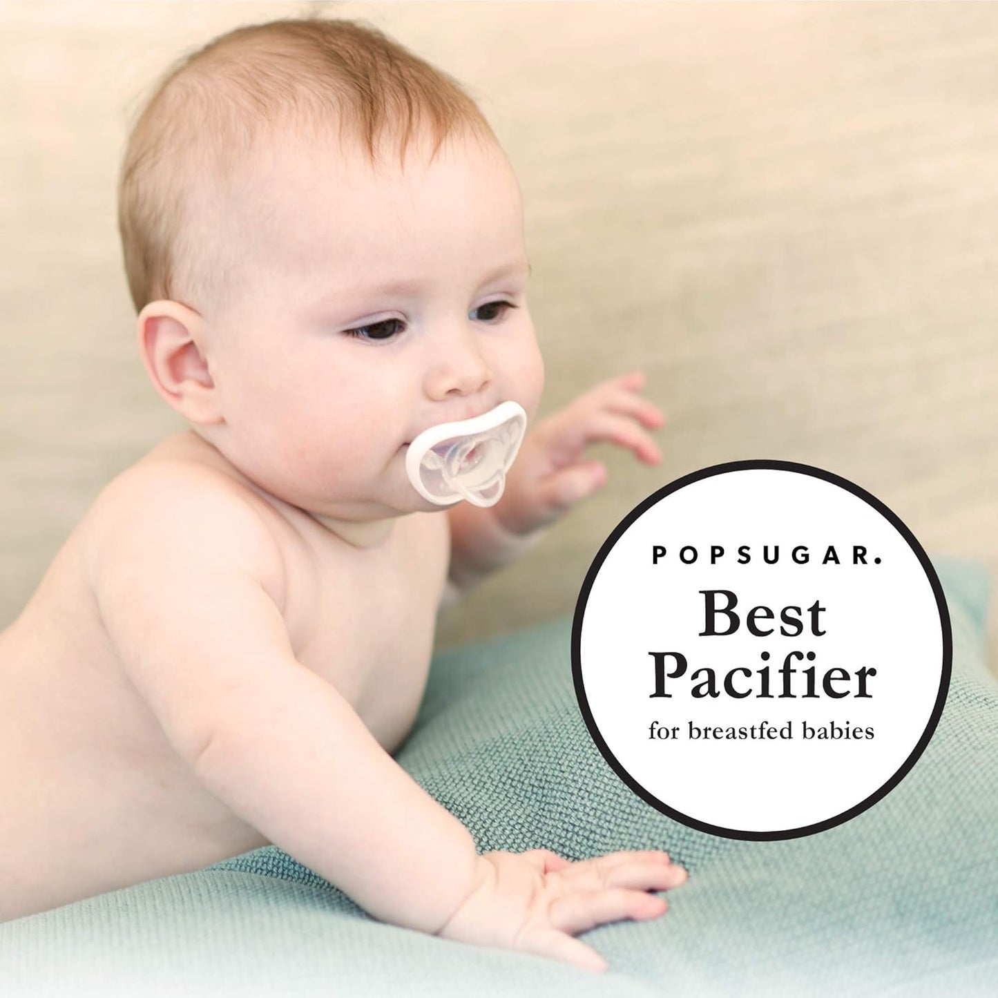Nanobebe Baby Pacifiers 0-3 Month - Orthodontic, Curves Comfortably with Face Contour, Award Winning for Breastfeeding Babies, 100% Silicone, Perfect Baby Registry Gift 2pk,Grey