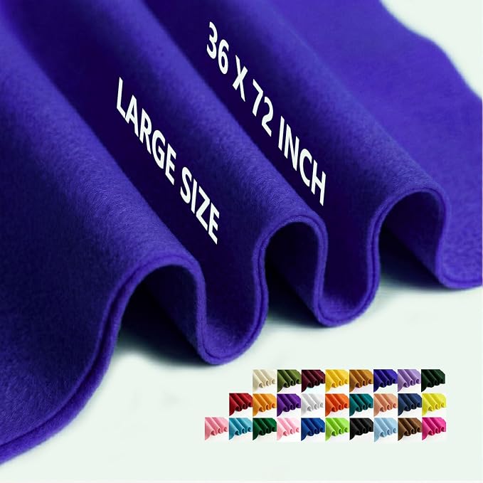 Dark Royal Blue Felt Fabric 36" x 72" 1.6mm Thick Large Craft Sheet | Soft