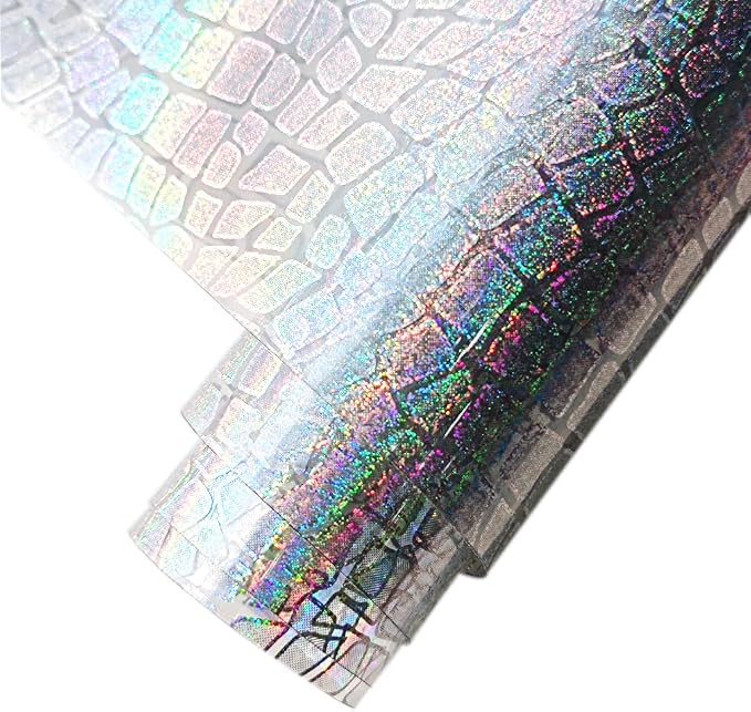 HYANG Transparent Stone PVC Super Clear Holographic Vinyl Faux Leather Sheets 1