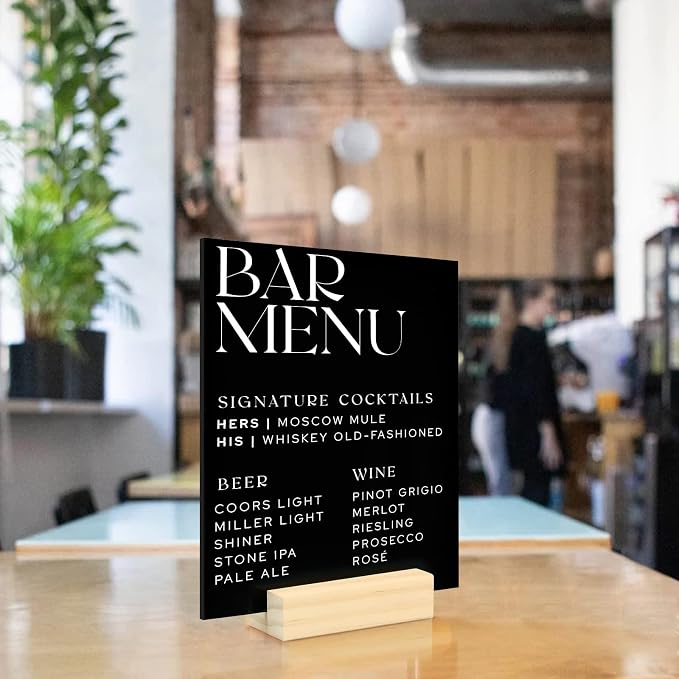 5 Pack 8x10 Inch Black Acrylic Signs Blanks, DIY 8x10 Blank Black Acrylic Sheet