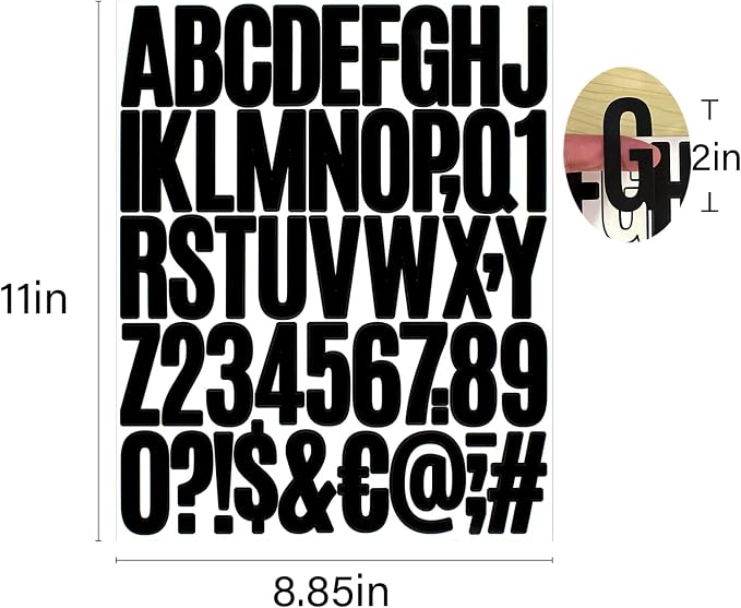500 Pieces 10 Sheets Letter Stickers, Self Adhesive Vinyl Waterproof Mailbox