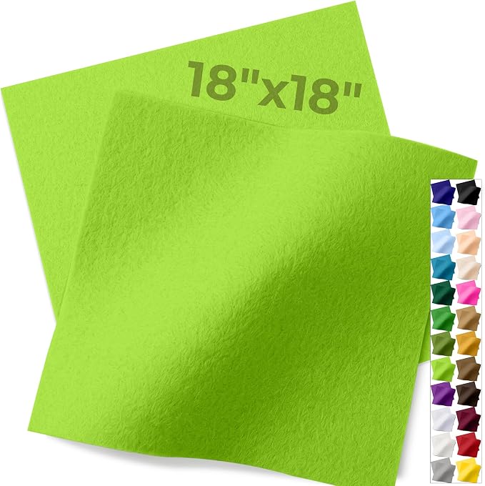 IONTACH 18" X 18" Soft Felt Sheets 1.6mm Thick | Acrylic Felt Fabric Sheets