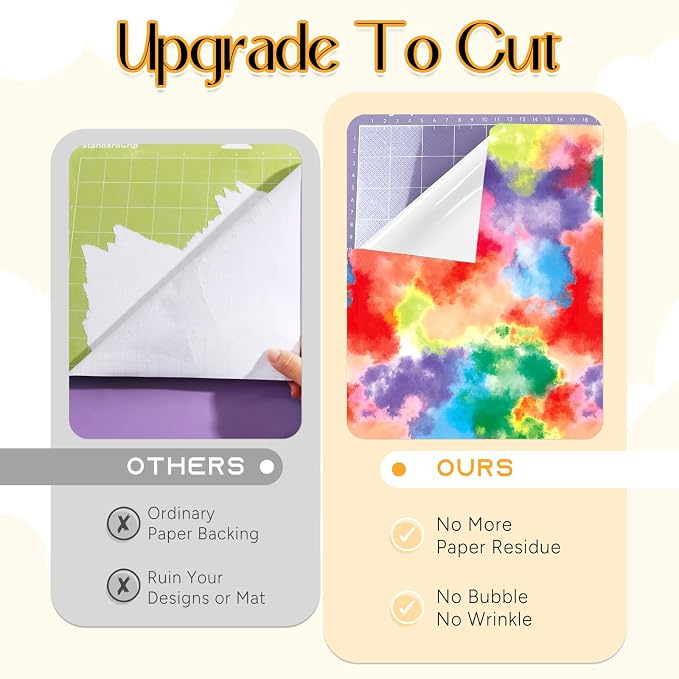 Tintnut Tie Dye Permanent Vinyl 8 Sheets 12"x10" Easter Adhesive Vinyl |