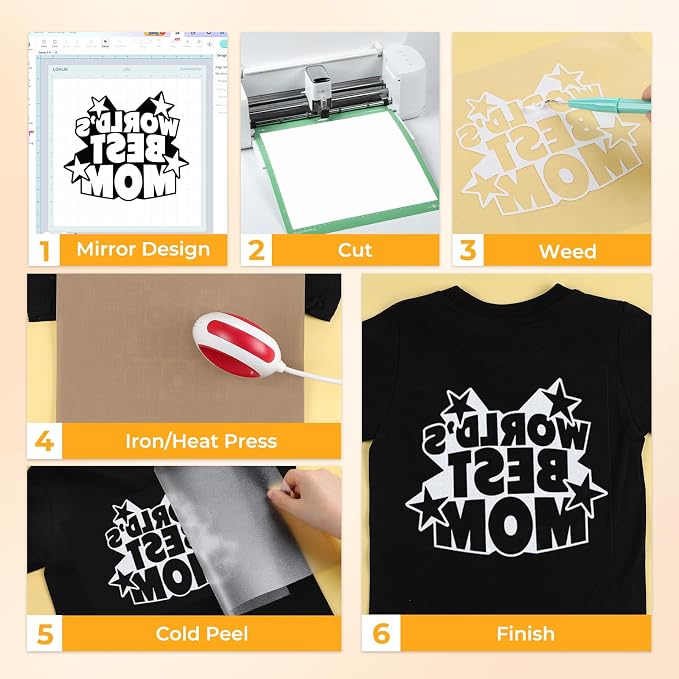HTVRONT White Glitter HTV Heat Transfer Vinyl