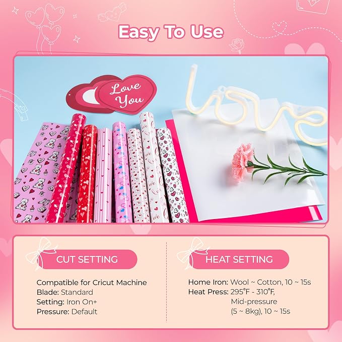 HTVRONT Valentine's Day Heat Transfer Vinyl
