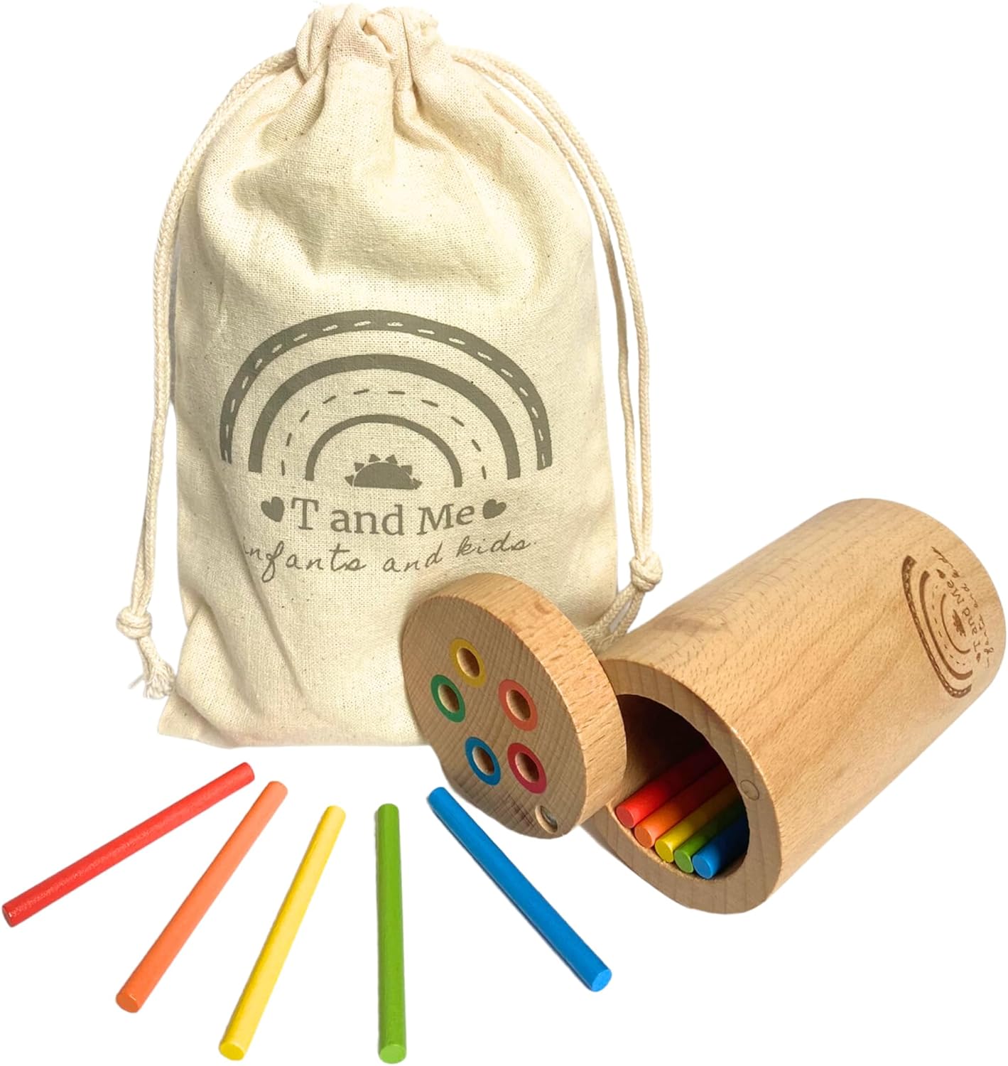 Sticks for Kids Travel Size, Montessori Toys for 1-3 Year Old, 1 Year Old Gift, Wooden Toddler Toys, Toddler Stocking Stuffer, Learning Toys for 1-3 Years