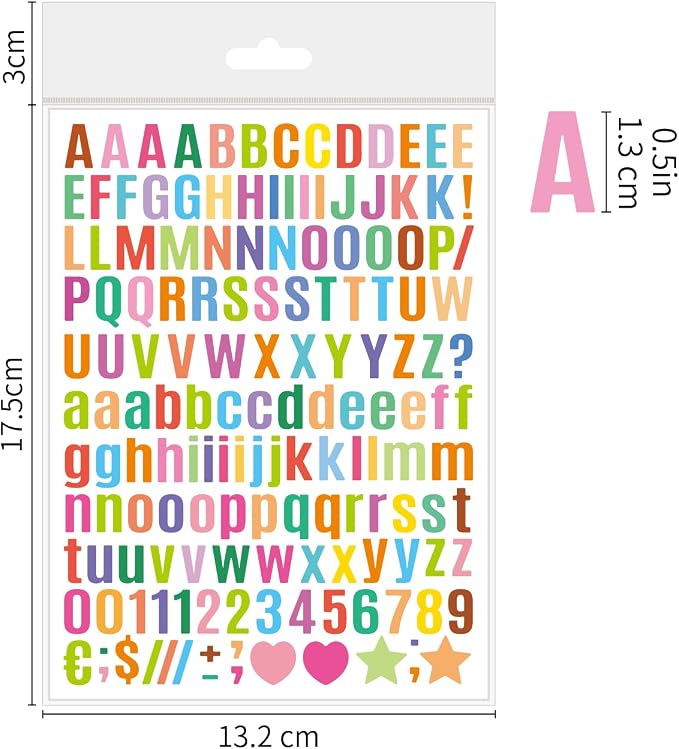 3040Pcs 20 Sheets Small Letter Number Stickers, 1/2inch Self-Adhesive Vinyl