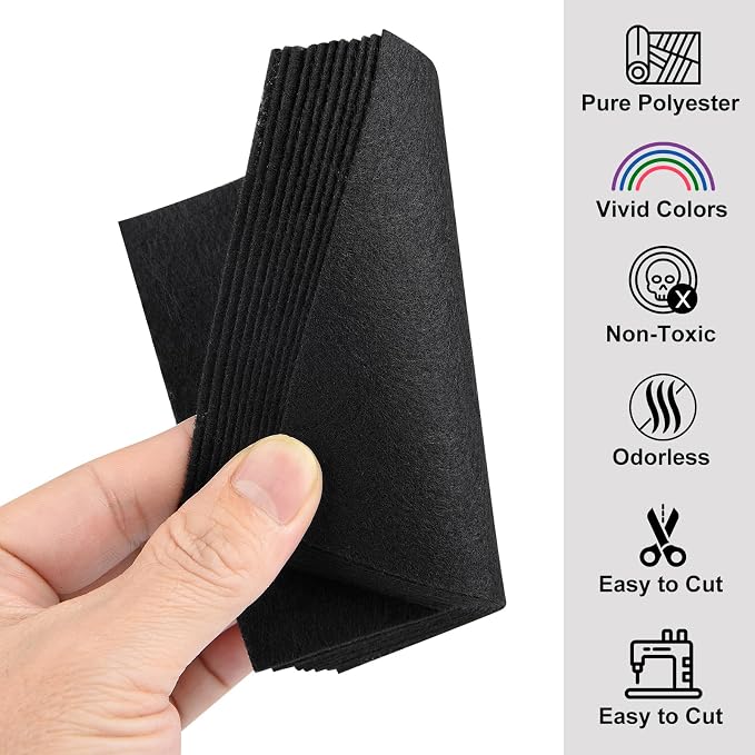 Morcheiong 50 Pcs Felt Fabric Soft Felt Fabric Sheet