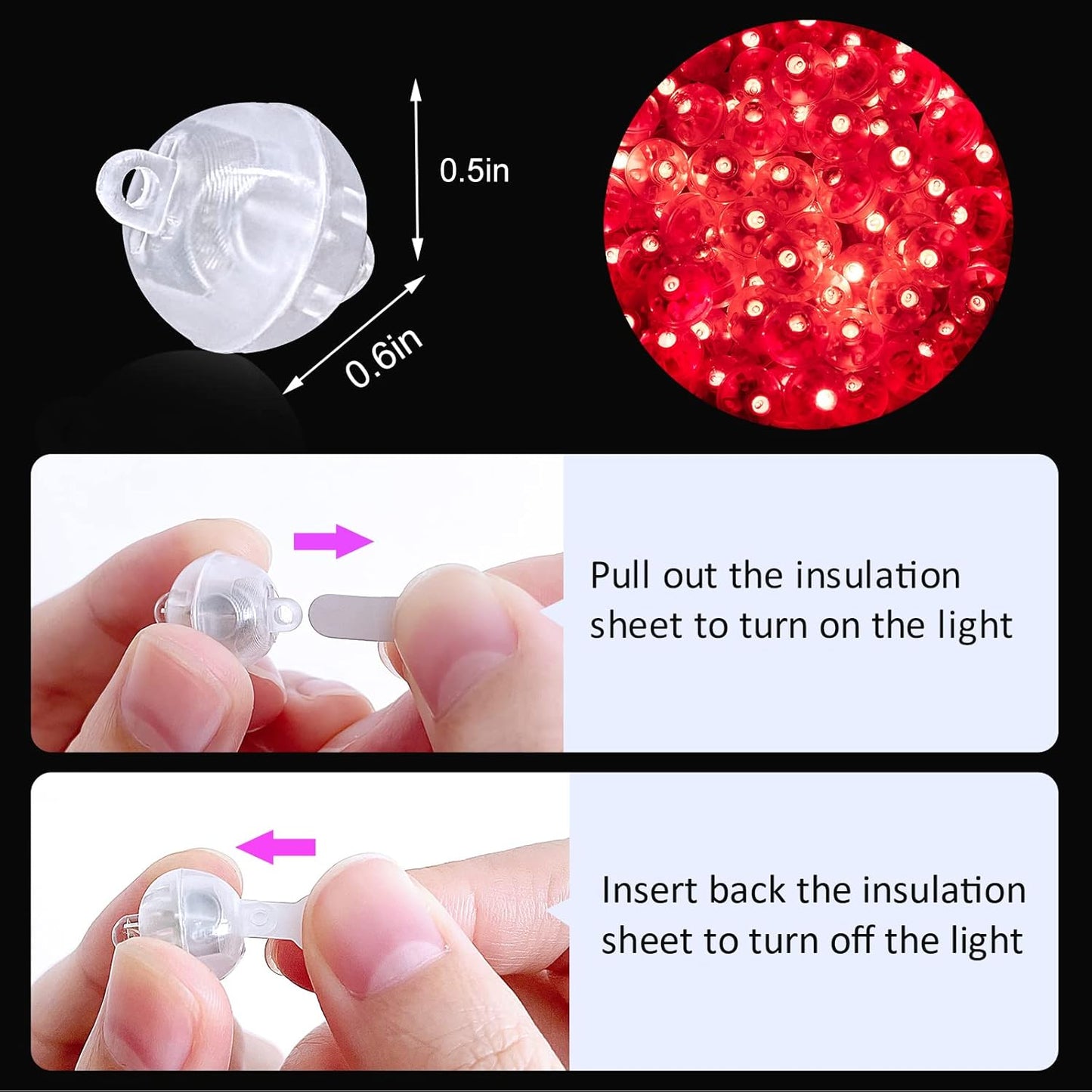 ZGWJ 100PCs Mini Led Lights for Paper Lantern, Led Balloons Light up Balloons for Neon Party Lights Easter Eggs Christmas Halloween Birthday Party Wedding Decoration