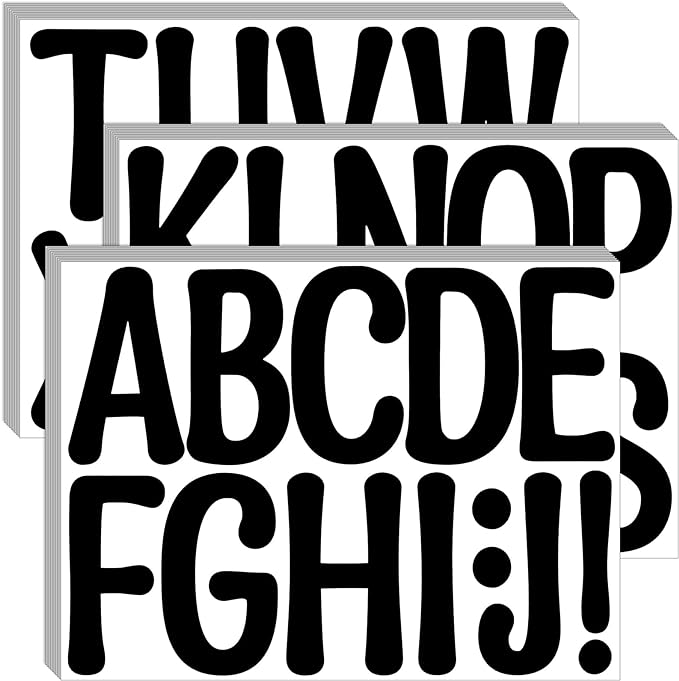 Bemeol 30 Sheets Large Letter Stickers 4 Inch Alphabet Letter Stickers Self