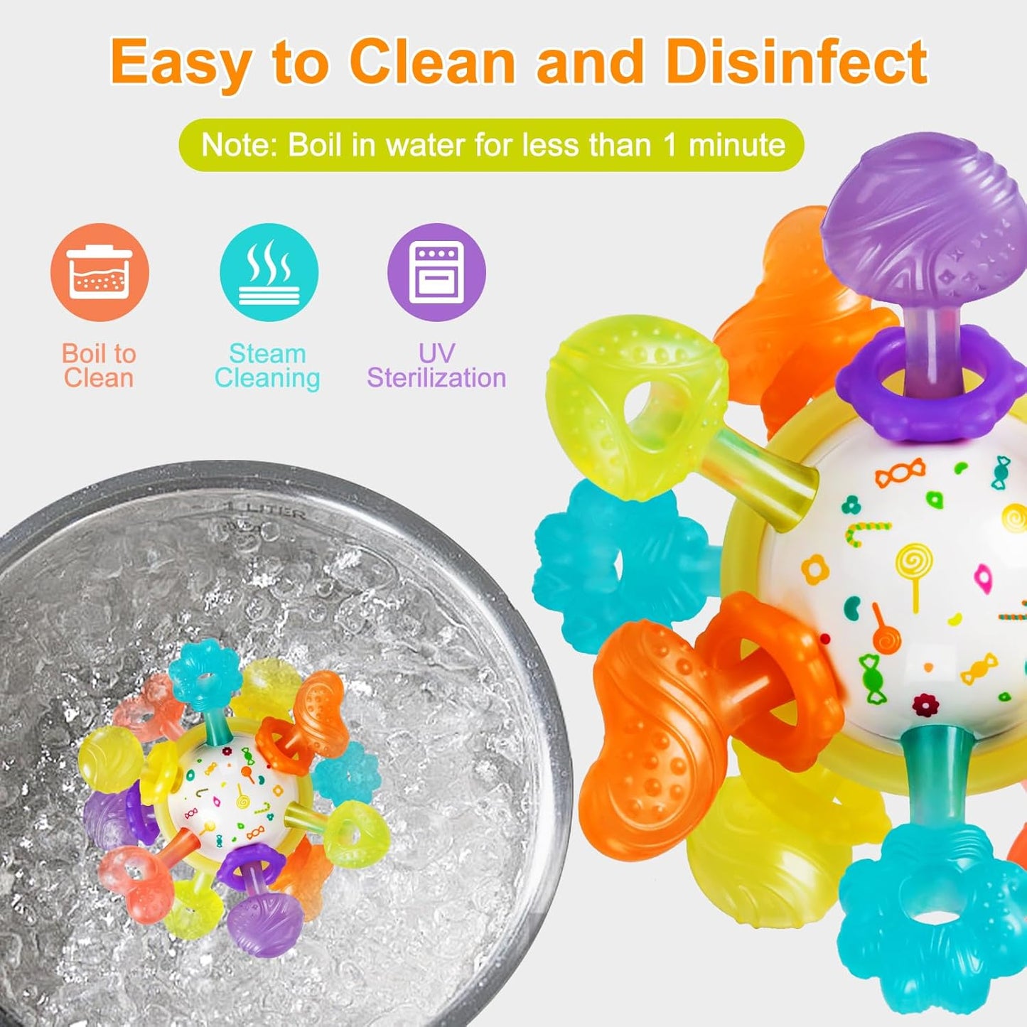 Baby Montessori Sensory Toys for 0-6 6-12 Months, Baby Teether Teething Toys for Babies 0 3 6 9 12 18 Months, Newborn Infant Learning Developmental Toys Gifts for 1 2 Year Old Boys Girls