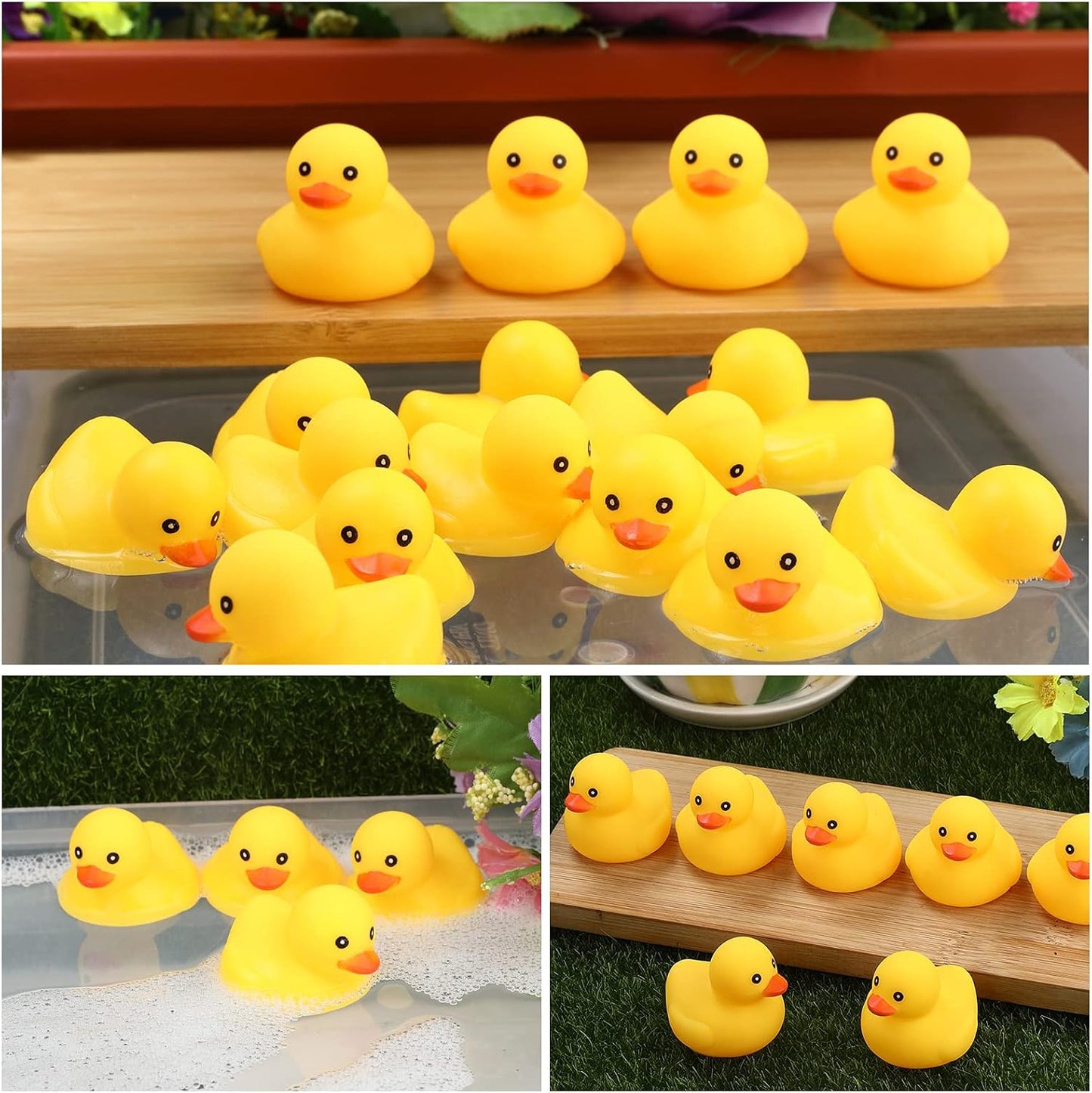 Rubber Duck Bath Toys , 50Pack Mini Rubber Ducks Bulk Float Duck Baby Bath Toy, Shower Birthday Party Favors Gift Classroom Summer Beach Pool Party Games