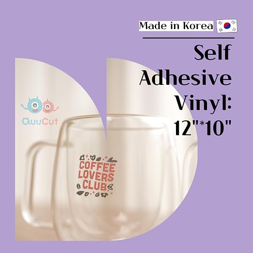 QuuCut SAV Self Adhesive Vinyl Bundle: 25 Pack 12" x 10" Sheets, 15 Assorted