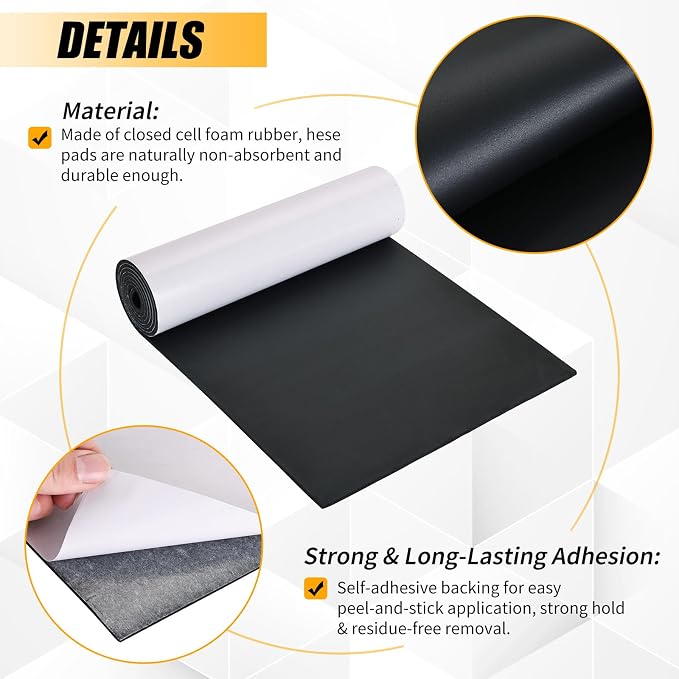 1/8" T x 12''W x 59''L Neoprene Foam Rubber Sheet