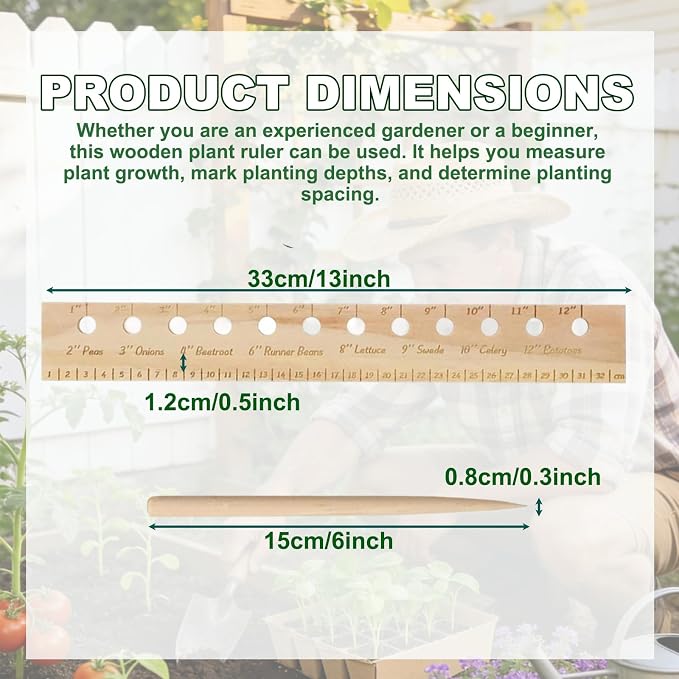 Seeding Ruler with Holes Wood, Seeding Ruler with Holes, Spacer Tool Seeder