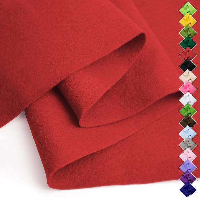 Soft Felt Fabric Sheet 18" x 36", 1.6mm Acrylic Craft Felt, Large Precut Sheet