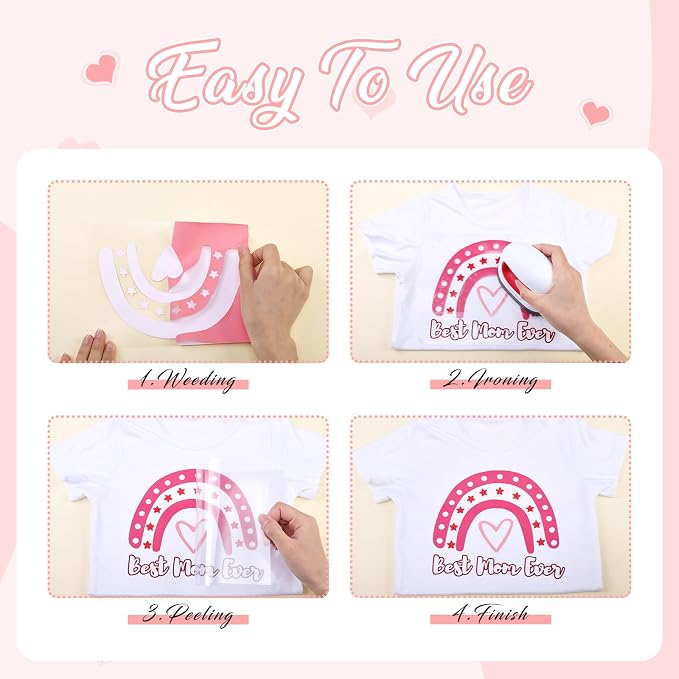 Tintnut Peach Pink Heat Transfer Vinyl, easy cut & weed, stretch washable