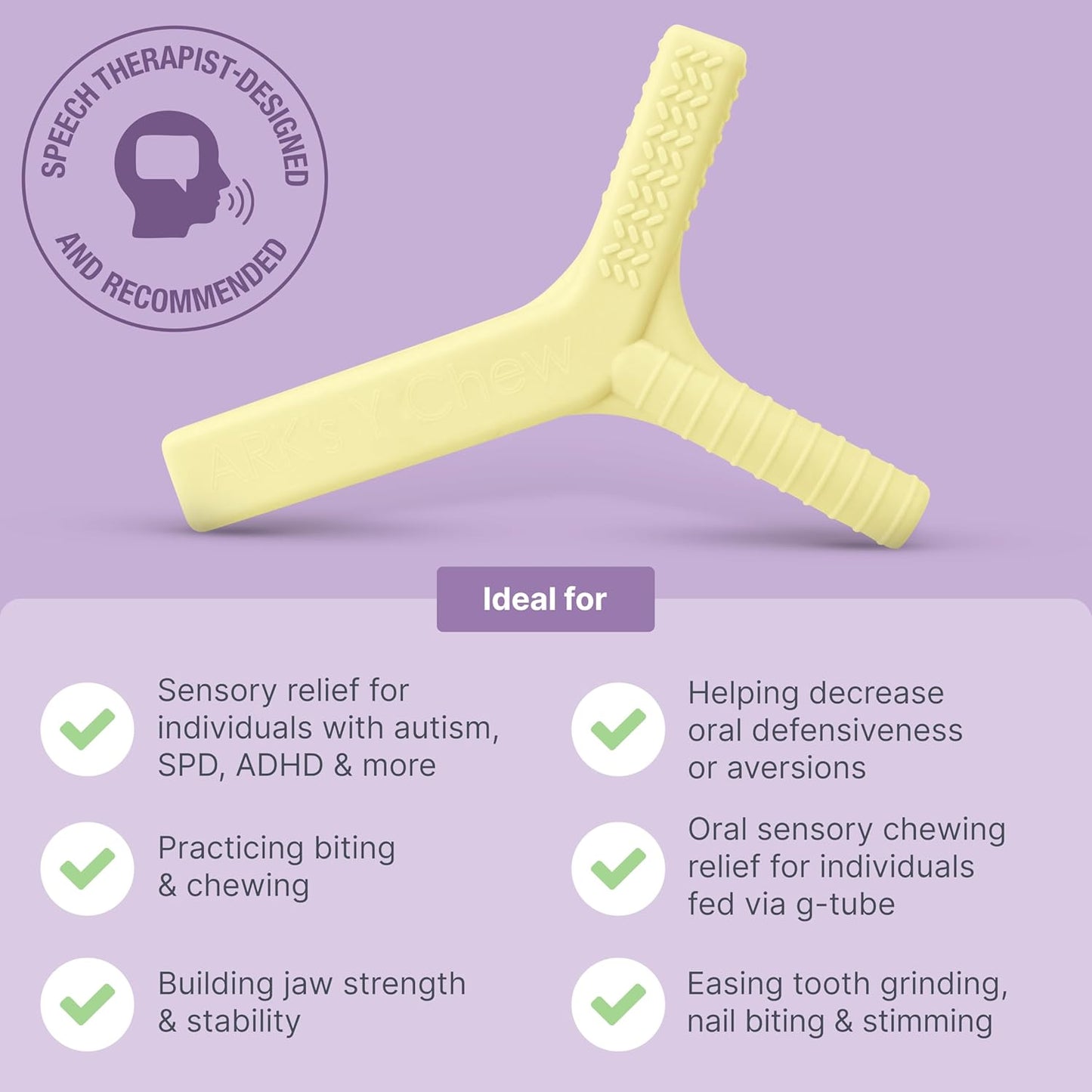 ARK Y-Chew Sensory Chew, Sensory Toys for Kids and Adults, Chew Fidget for Autism, ADHD, SPD, Anxiety, Medical-Grade Oral Motor Therapy Tools, XT, Firm, Turquoise
