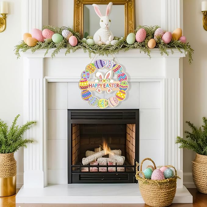 Large Size 12" Wooden Easter Ornaments to Paint, Wooden DIY Blank Unfinished