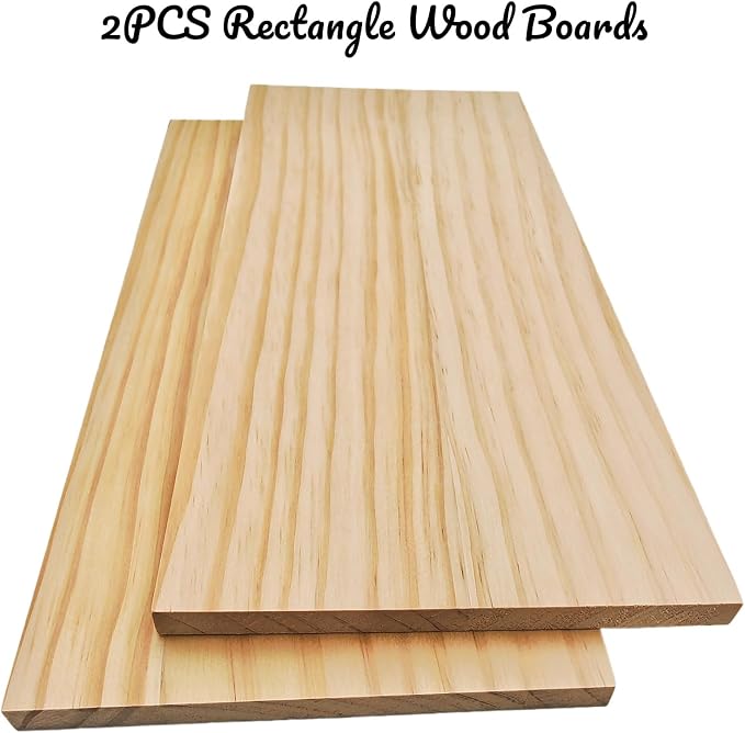 2PCS Rectangle Wood Boards Unfinished Wood Blocks