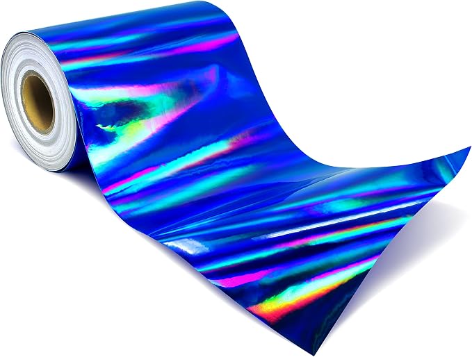 VViViD Blue Holographic Chrome DECO65 Permanent Adhesive Craft Vinyl 15 Feet x