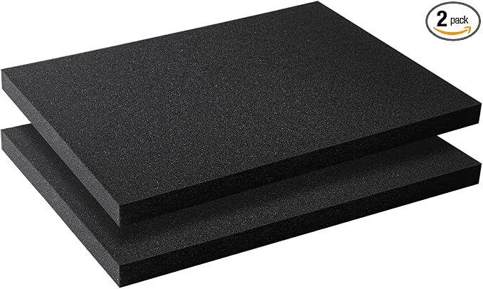 Black foam 2 pieces, Polyurethane Foam sheet, high-density foam padding