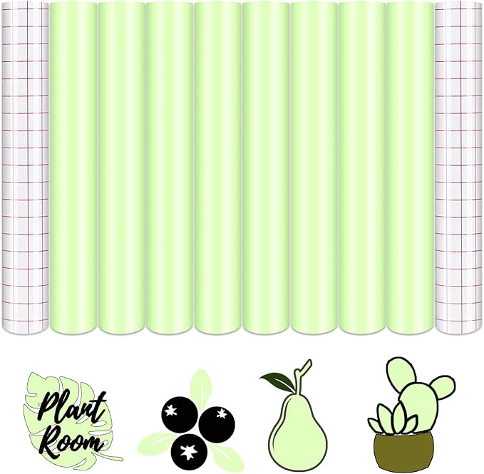 Tintnut Pastel Green Permanent Vinyl Self Adhesive Vinyl 8 Pcs 12''x10'' |