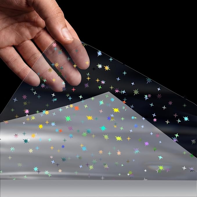 36 Sheets Holographic Sticker Paper Transparent Holographic Laminate Sheets |