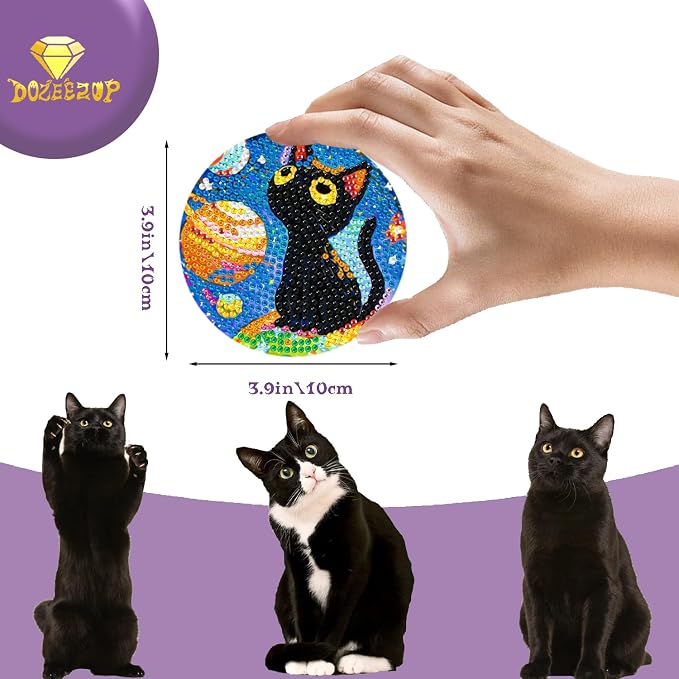 DOZEEZOP 6-Pack Diamond Art Coaster Kit