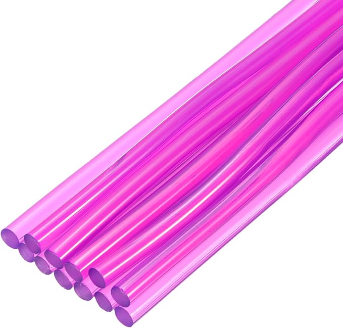 uxcell Mini Hot Glue Sticks for Glue Gun 7mm x 200mm Transparent Purple 12pcs