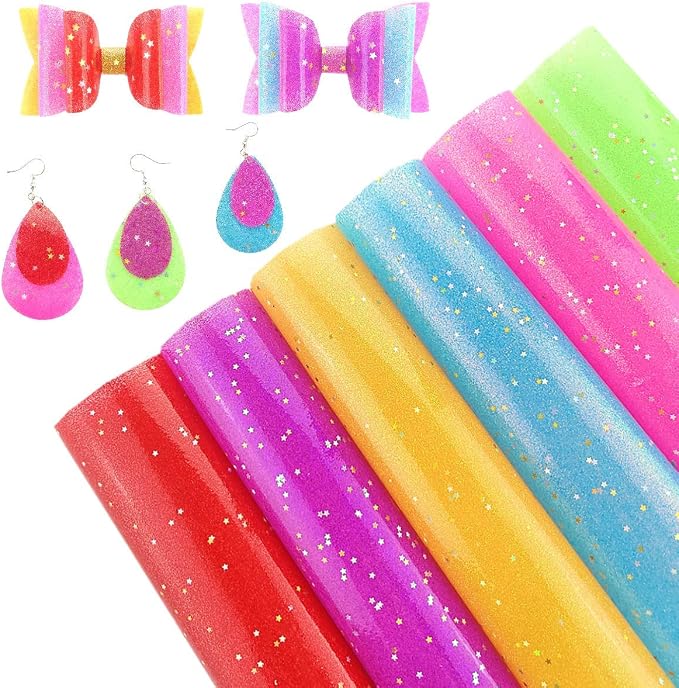 AOUXSEEM Jelly Transparent Leather Vinyl Sheets, Candy Solid Colors Waterproof