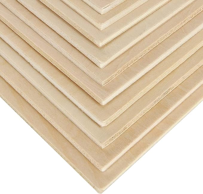 4 Pack Basswood Sheets Rectangle Unfinished Plywood Slices
