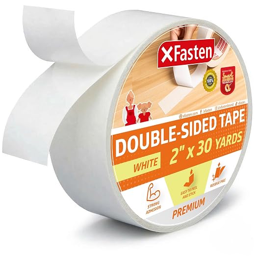 XFasten Double Sided Tape, Removable and Residue-Free, 2-Inch x 30 Yards