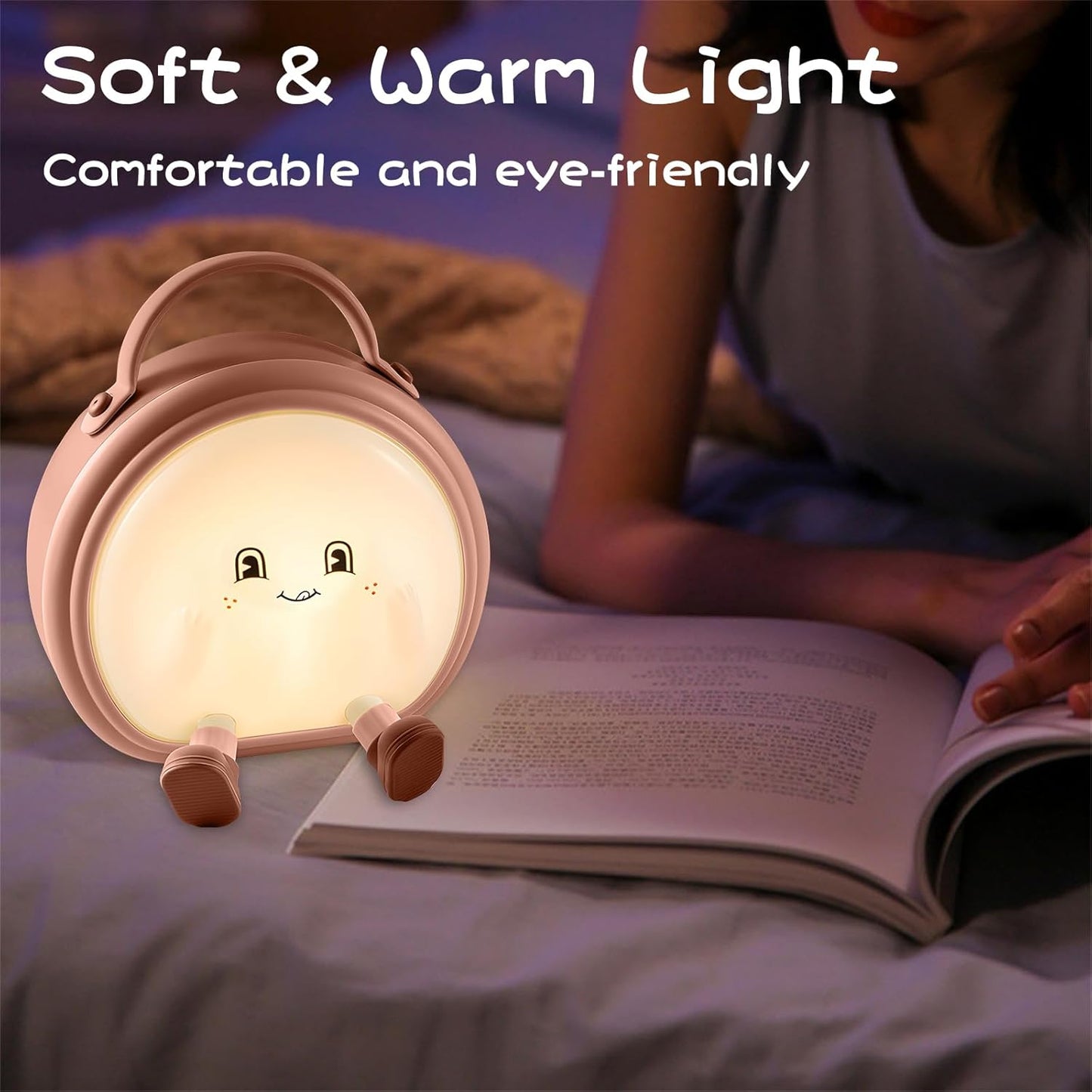 Night Light for Boys and Girls,Cute Room Decor Portable Night Lamp,Touch-Controlled Lighting,USB Rechargeable LED Bedroom Lighting Timer Bedside Table Lamps