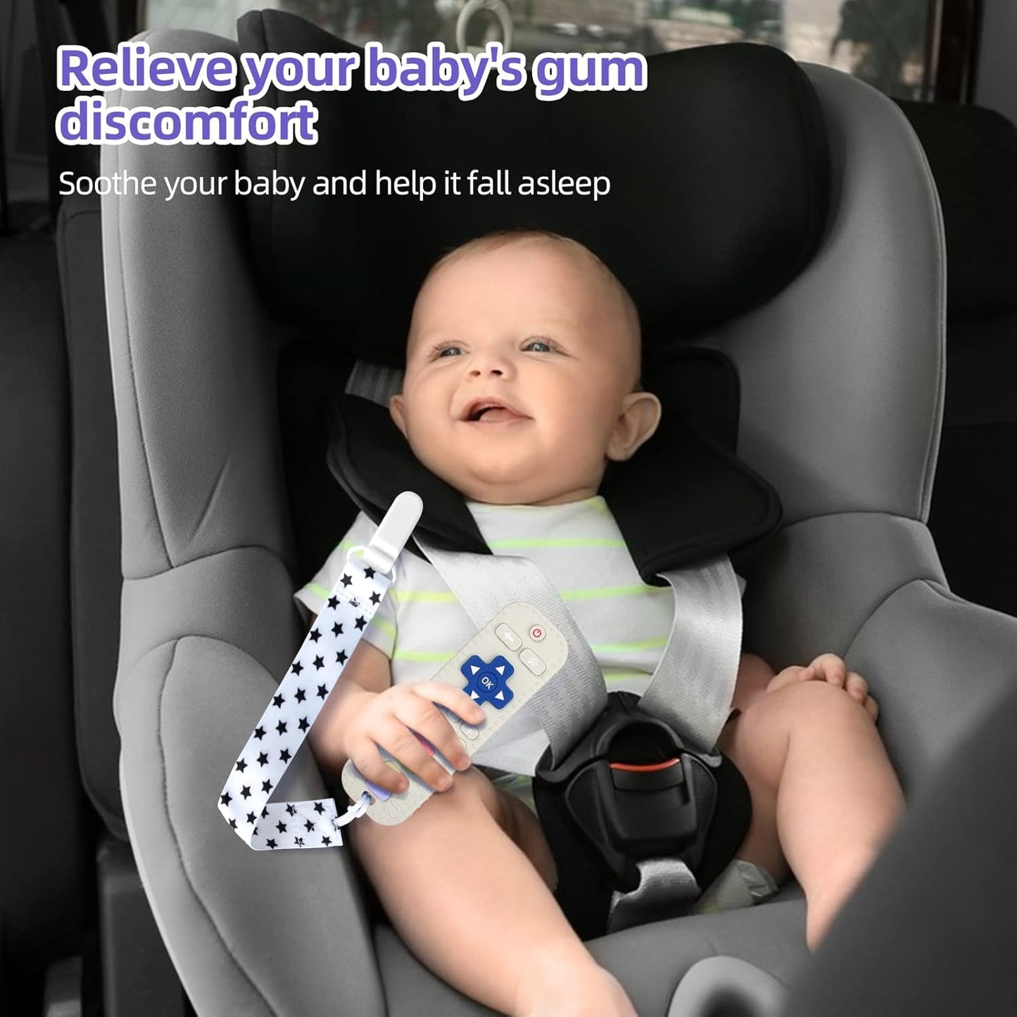 Chuya Silicone Baby Teether Toy TV Remote Control Shape Chew Toy for Babies 3+ Months, Teething Relief Baby Toys for Infants (White)