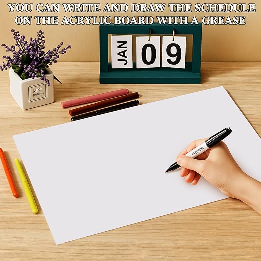 Roowest 4 Pcs 12 x 16 Inch, 1/8 Inch Thick White Acrylic Sheets Plastic White
