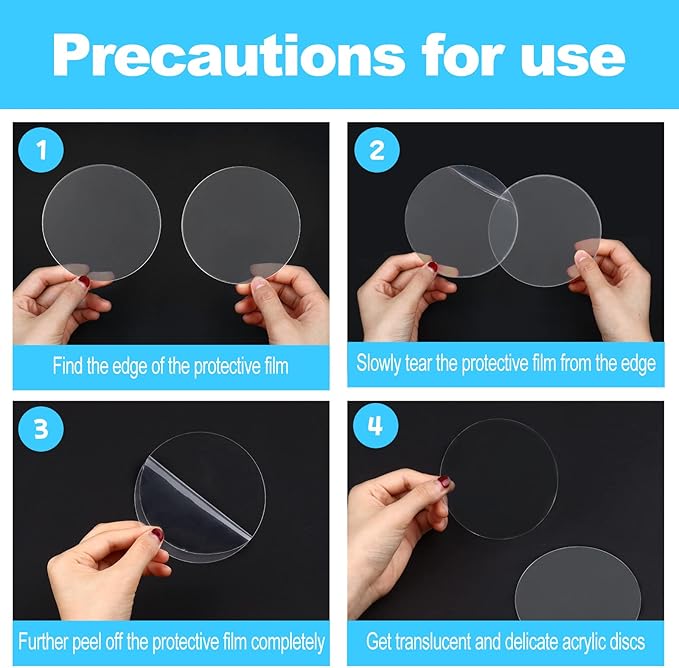 30 Pcs 2 Inch Acrylic Blanks Clear Round Acrylic Circles | Plastic Ornaments