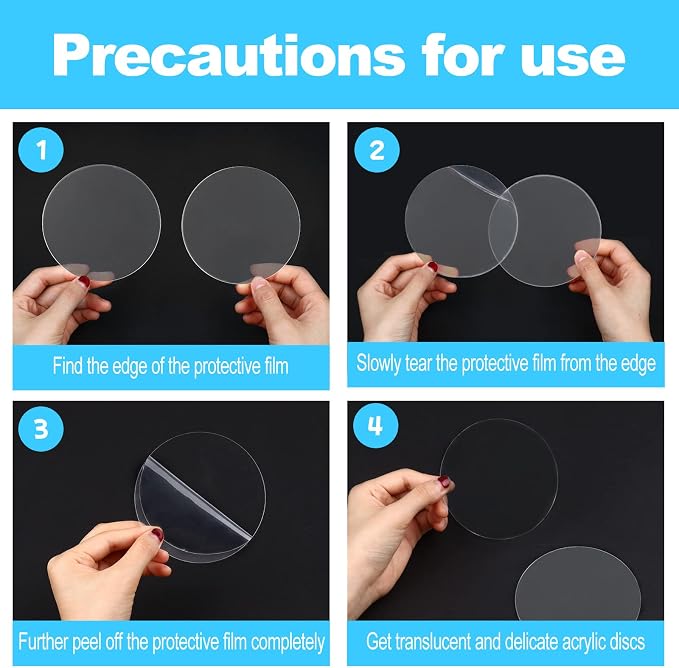 30 Pcs 3 Inch Acrylic Blanks Clear Round Acrylic Circles | Clear Plastic