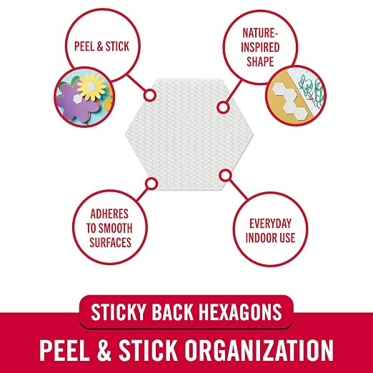 VELCRO Brand Sticky Back Hexagons, 150pk Dots