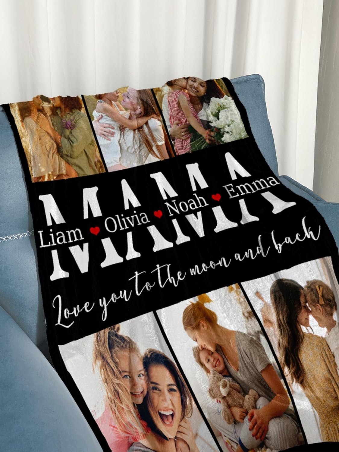 Personalized Mothers Day Blanket Gifts for Mom Custom Blankets with Photos Pictures， Customized Mom Gift for Mother's Day, 60 * 80in