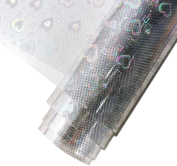 HYANG Transparent Love Rain PVC Super Clear Holographic Vinyl Faux Leather