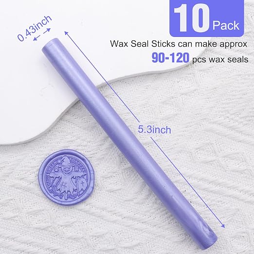 Pearl Purple Sealing Wax Sticks, HOSEALING 10pcs Glue Gun Sealing Wax Sticks