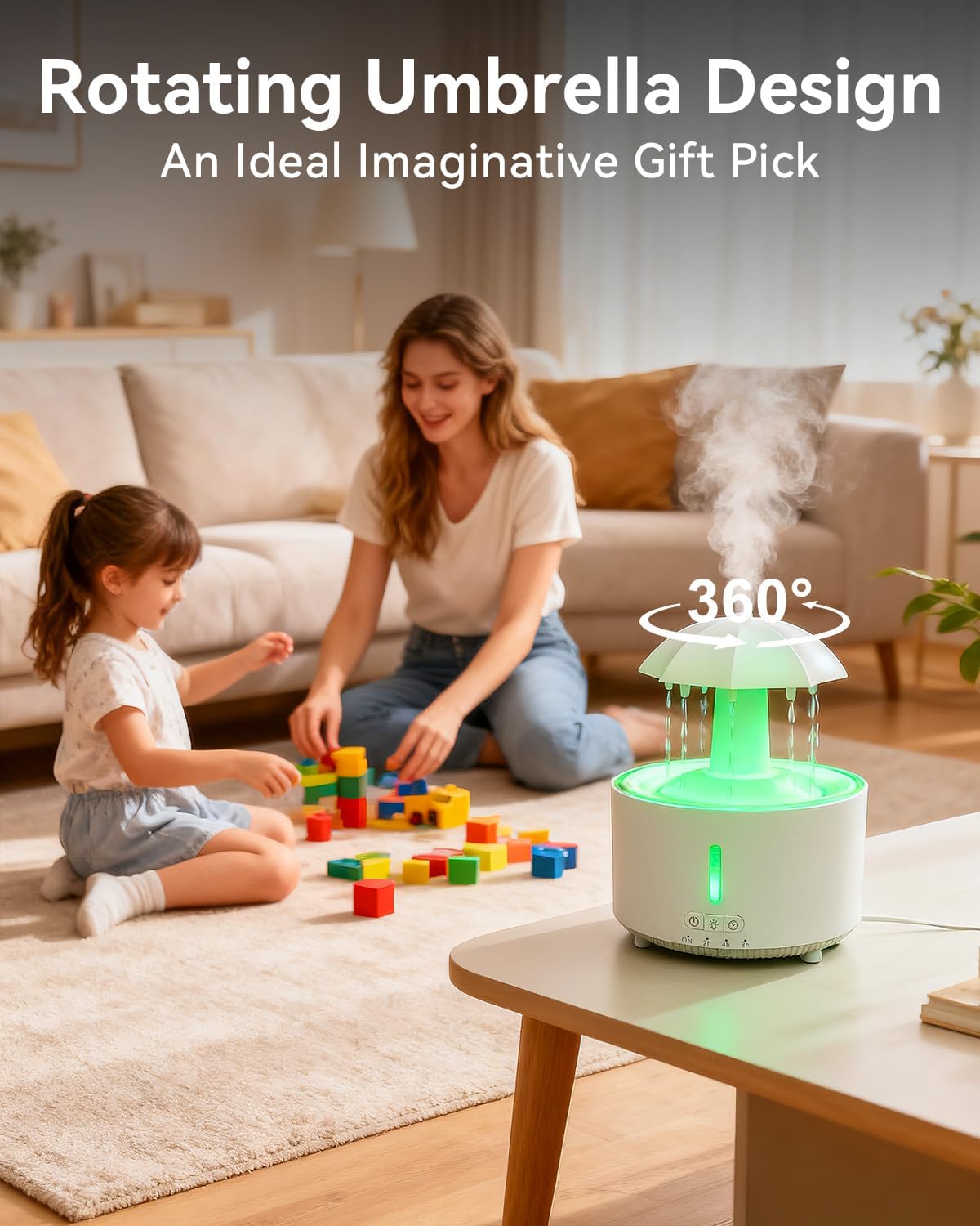 Missfly Aromatherapy Diffuser,Clouds and Cool Mist Humidifier,360° Rotatable,Super Quiet, Easy to Fill & Clean, Auto Shut-Off,300ml Essential Oil Diffuser for Bedroom Home and Office (White)