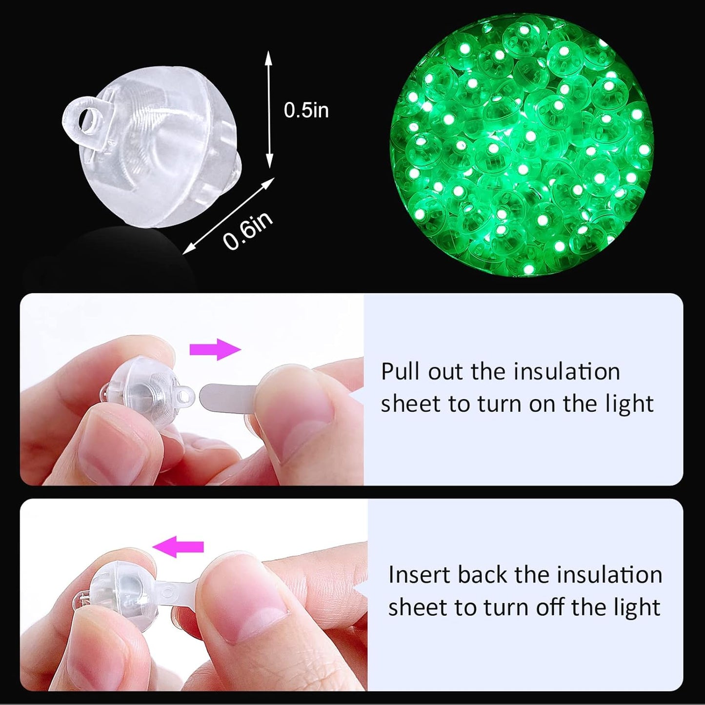 ZGWJ 50PCs Mini Led Lights,Flash Led Balloons Light up Balloons for Party Decorations Neon Party Lights for Paper Lantern Easter Eggs Birthday Party Wedding Halloween Christmas Decoration, Green