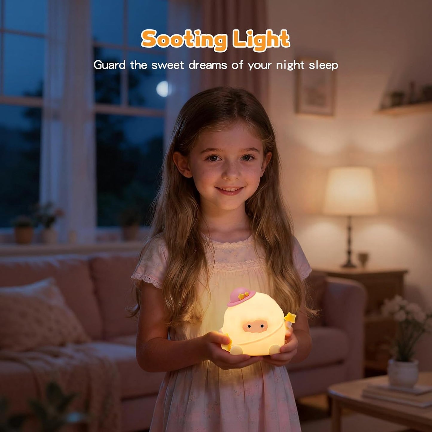 Baby Night Light, Touch Control Rechargeable Nursery Lamp with Dimmable Soft Light, Portable 3 Brightness Level and 7 Colors LED Nightlight for Kids Room, Breastfeeding, Sleep