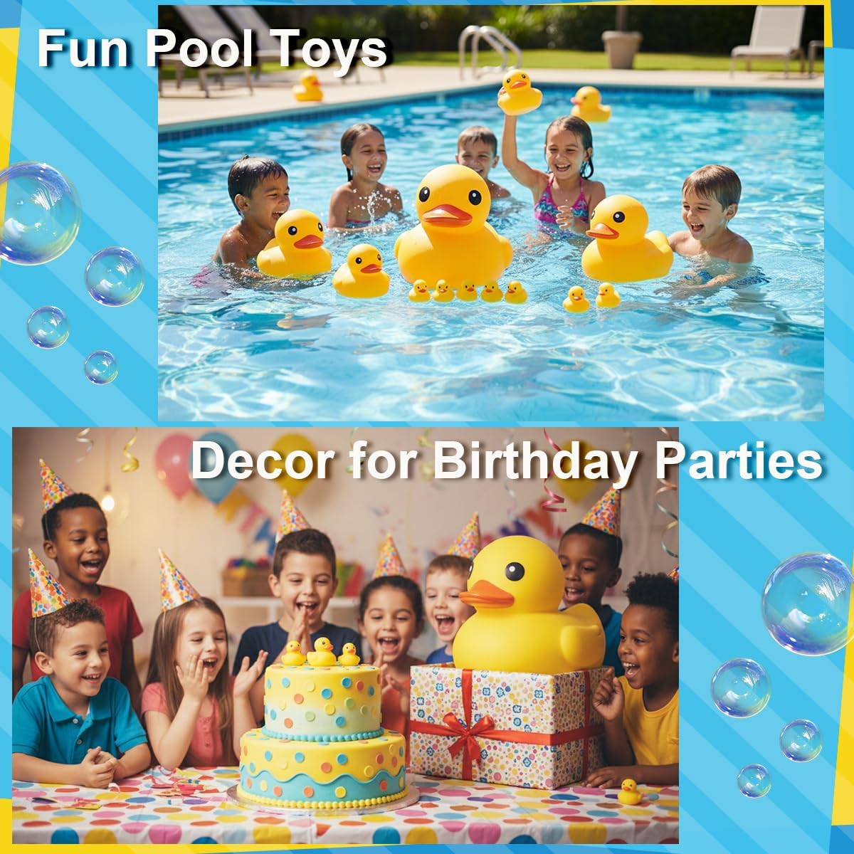 Waterproof No Squeak No Hole No Bebe Noise 20 Pcs 3 Inch Rubber Funny Yellow Ducky Duck Bath Pool Toy Without Hole for Kid Shower Bathtub Toy Birthday Party Decor Cake Topper in Bulk