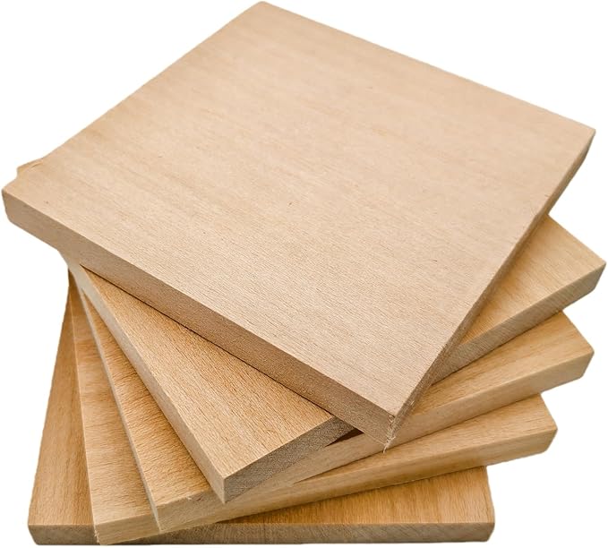 5PCS Unfinished Basswood Blocks