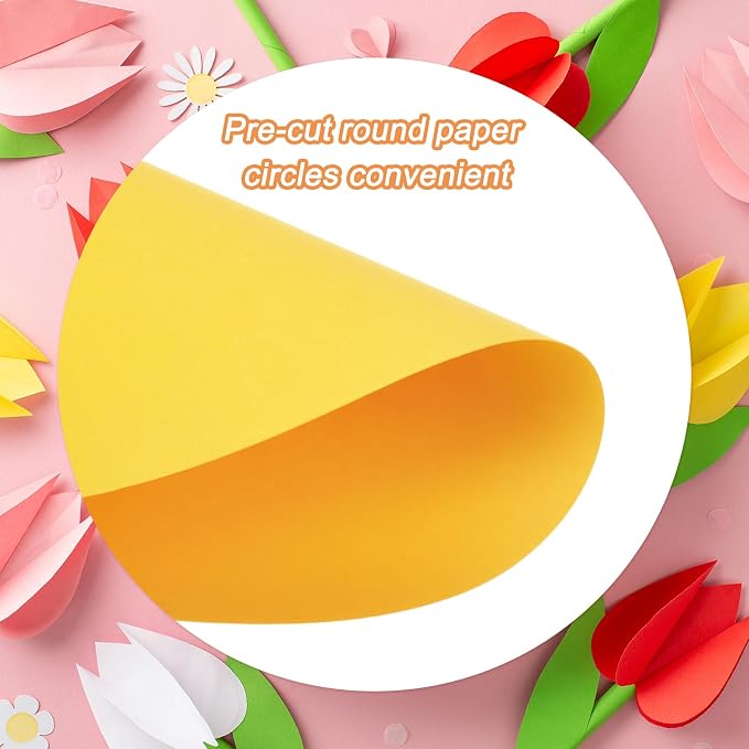 MECCANIXITY 60 PCS Golden Yellow Circle Cutouts Paper, 8 Inch Round Cutouts