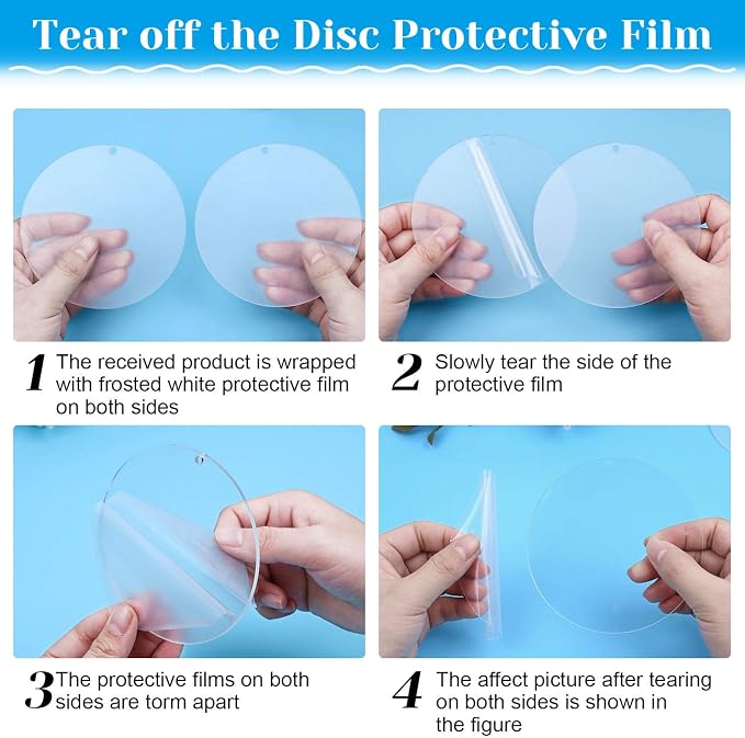 Audab Acrylic Ornament Blanks for Vinyl, Large Clear Acrylic Discs Round