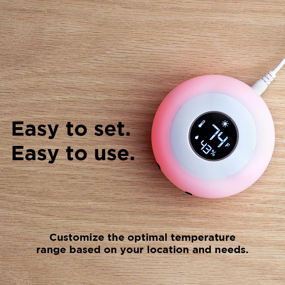 LittleHippo Kelvin Color Changing Night Light, Room Thermometer and Hygrometer (Humidity Monitor) for Nursery, Baby's Bedroom, Child's Room